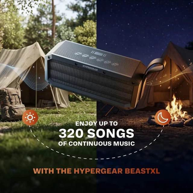 Alt view image 4 of 7 - HyperGear BeastXL 30W Bluetooth Speaker - Wireless Portable Speaker with Loud Bass Stereo Sound, IPX6 Waterproof for Indoor/Outdoor Use with Built-in Mic