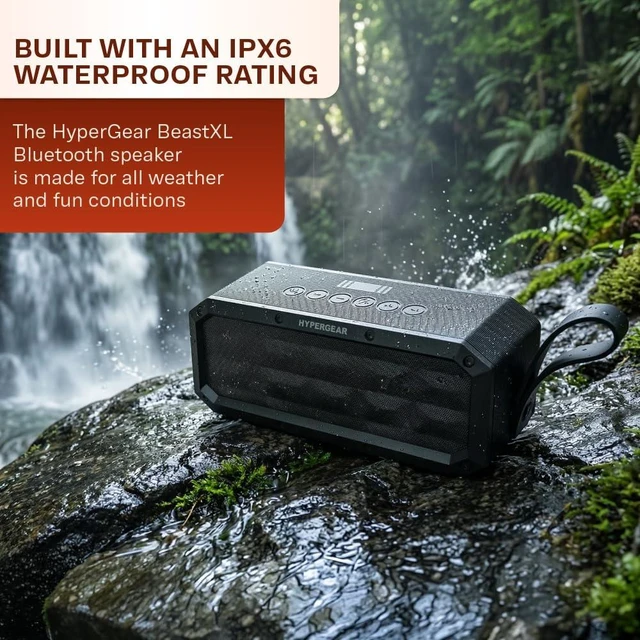 Alt view image 5 of 7 - HyperGear BeastXL 30W Bluetooth Speaker - Wireless Portable Speaker with Loud Bass Stereo Sound, IPX6 Waterproof for Indoor/Outdoor Use with Built-in Mic
