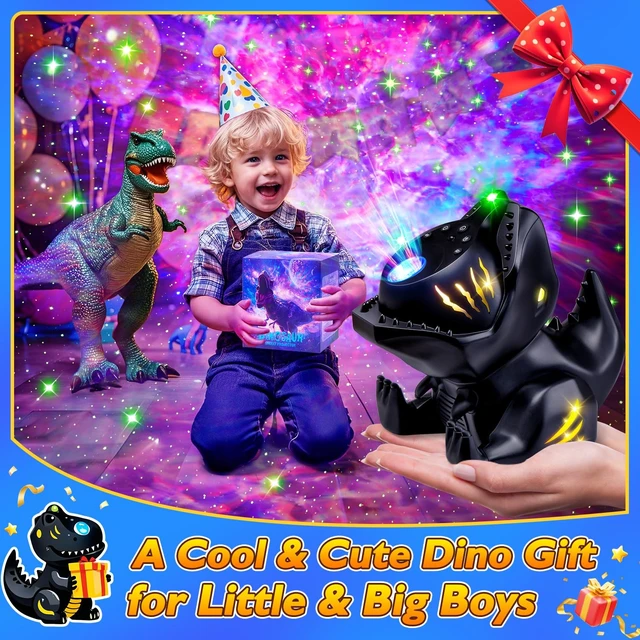 Alt view image 2 of 6 - Dinosaur Baby Sound Machine Night Light Projector, 22 White Noise Machine Baby 5.3 Bluetooth Speaker, 196Color Remote Control | Toddler Night Light for Kids, Boy Gift Dinosaur Decor Galaxy Light