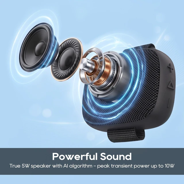 Alt view image 2 of 7 - Srhythm K1 Portable Wireless Speaker with App 6 Customizable EQ Modes, Bluetooth 6.0, IPX7 Waterproof, 20H Playtime,Small Speaker for Sports Enthusiasts