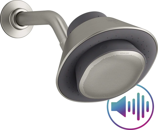 Alt view image 2 of 7 - Kohler Moxie Showerhead and Waterproof Bluetooth Wireless Speaker, 1.75 gpm - Brushed Nickel