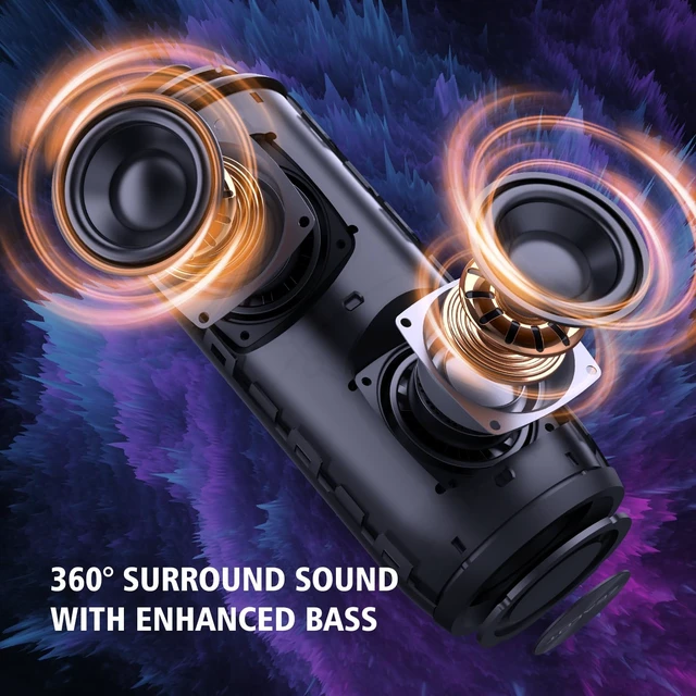Alt view image 4 of 7 - ZEALOT Portable Bluetooth Speaker, 60W Max Loud IPX6 Waterproof, TWS Pairing, 20Hrs of Playtime, Wireless, Big Sound and Deep Bass, for Home/Party/Outdoor/Beach, Birthday Gifts for Men Women