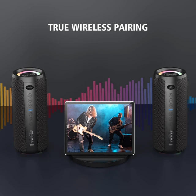 Alt view image 5 of 7 - ZEALOT Portable Bluetooth Speaker, 60W Max Loud IPX6 Waterproof, TWS Pairing, 20Hrs of Playtime, Wireless, Big Sound and Deep Bass, for Home/Party/Outdoor/Beach, Birthday Gifts for Men Women