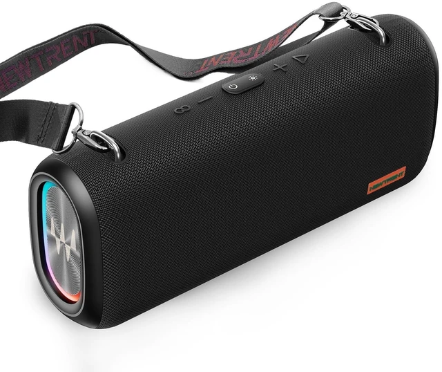 Alt view image 7 of 7 - New Trent Vibe Pro Outdoor Bluetooth Speaker, 80W Peak Loud Portable Wireless Speaker, Waterproof IPX65, Deep Bass, RGB Lights, Studio Quality Sound Powered by Waves Audio, Party & Pool Ready (Black)