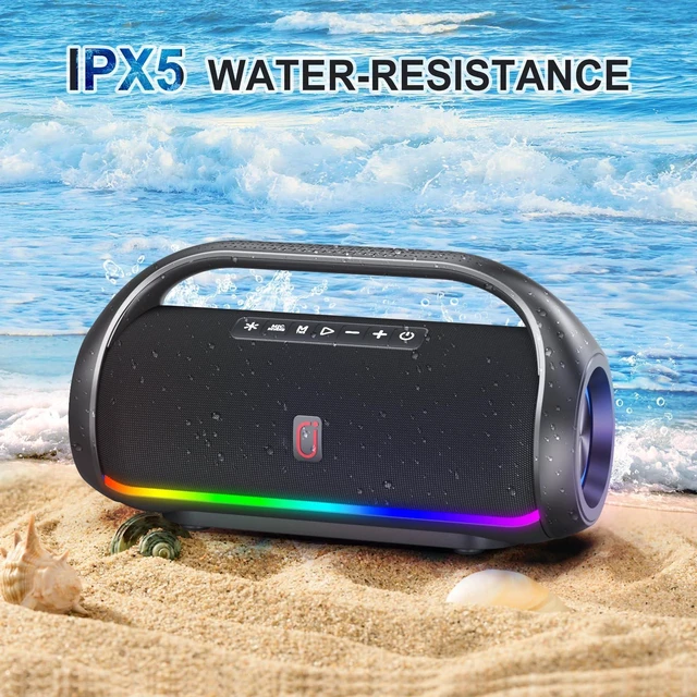Alt view image 7 of 7 - HWWR Portable Bluetooth Speaker with 2 Wireless Microphones, Loud Portable Speakers System, Deep Bass, Echo & Vocal Cut, IPX5 Water Resistant Outdoor Party PA Audio for Adults Kids Home Singing