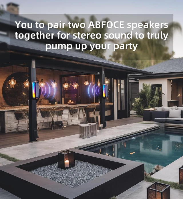 Alt view image 7 of 7 - ABFOCE Golf Speaker Magnetic Bluetooth Speaker with 7 Colorful Flashing Lights 20W Super Bass 15H Playtime Portable Waterproof for Golf Cart,Golf Gifts,Outdoor, Home (Black)