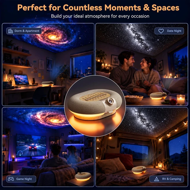 Alt view image 6 of 7 - 5
in
1
Portable
Speaker
Galaxy
Projector
Night
Light
8
White
Noise
Timer | 8 Projection Films Ocean Projector for Bedroom, Adjustable 360° Rotation, Nature Sounds Auto-off, 6.0 Bluetooth Dual Speaker