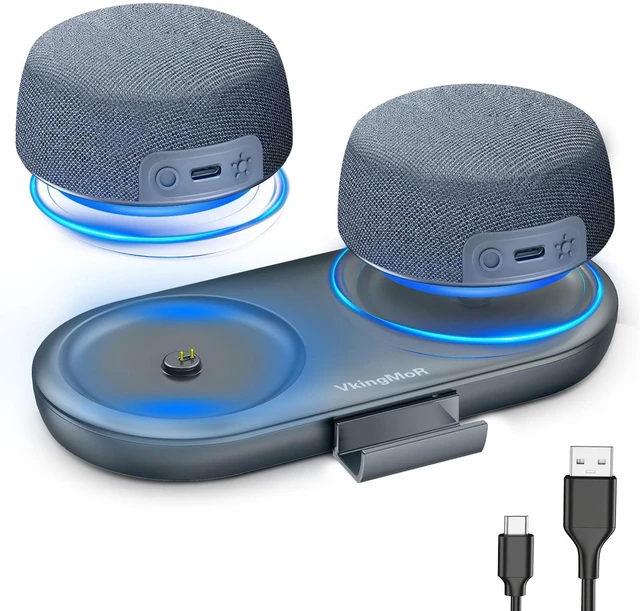 Main image of Dual Bluetooth Speaker Set with TWS & Magnetic Base Wireless Speakers | TWS Stereo Sound/RGB Lights/10H Playtime/Bluetooth 5.4 Portable Wireless Speaker for TV,Home Theater,Outdoor,Meeting