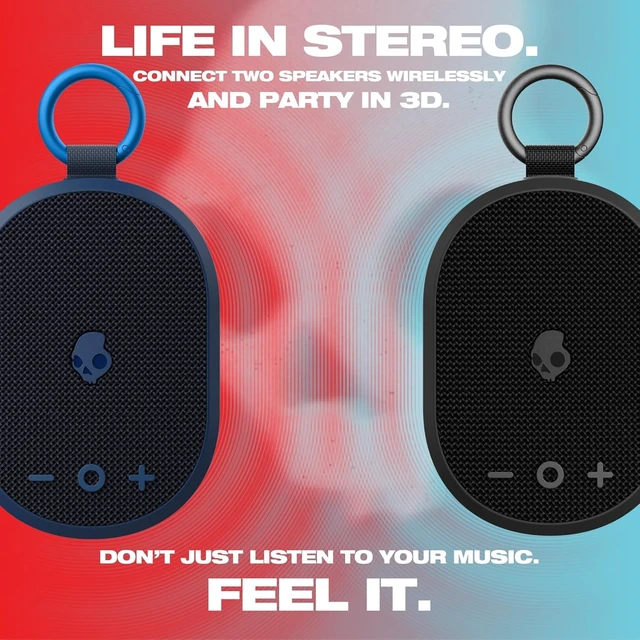 Alt view image 6 of 7 - Skullcandy Kilo XT Wireless Bluetooth Speaker - IPX7 Waterproof Mini Bluetooth Speaker with 24 Hour Battery, Downward Firing Passive Radiator, and True Wireless Pairing - Perfect for Outdoor (Black)