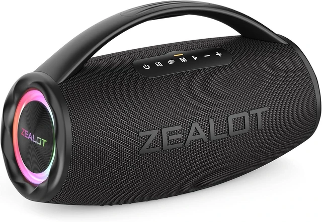 Main image of ZEALOT Bluetooth Speaker Wireless, 100W Peak Loud Portable Outdoor Speakers | 80W RMS Party Speaker, IPX6 Waterproof, Deep Bass, 24H Playtime, EQ, USB, AUX, TF Card Input, Stereo Pairing, RGB Light