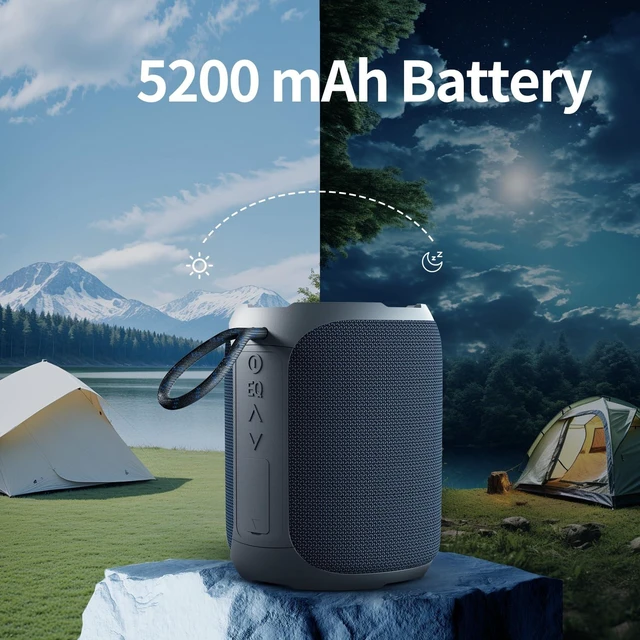 Alt view image 5 of 6 - YEAHBOX Portable Bluetooth Speaker, Bluetooth 5.3 40W Wireless Stereo with Deep Bass, RGB Lights, IPX7 Waterproof, Long-Lasting Battery, TWS Pairing for Outdoor, Party, Shower & Home