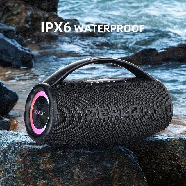 Alt view image 3 of 7 - ZEALOT Bluetooth Speaker Wireless, 100W Peak Loud Portable Outdoor Speakers | 80W RMS Party Speaker, IPX6 Waterproof, Deep Bass, 24H Playtime, EQ, USB, AUX, TF Card Input, Stereo Pairing, RGB Light