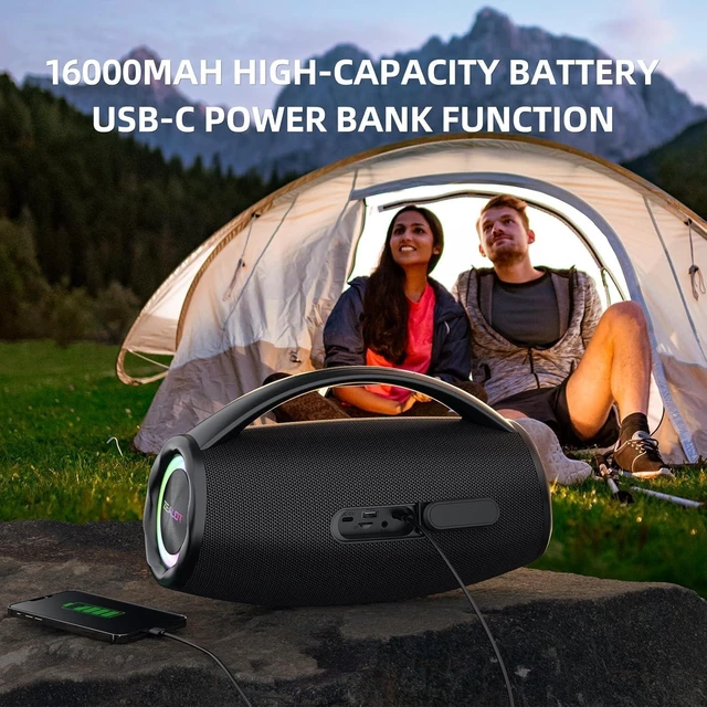 Alt view image 5 of 7 - ZEALOT Bluetooth Speaker Wireless, 100W Peak Loud Portable Outdoor Speakers | 80W RMS Party Speaker, IPX6 Waterproof, Deep Bass, 24H Playtime, EQ, USB, AUX, TF Card Input, Stereo Pairing, RGB Light