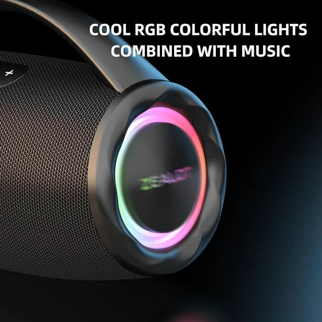 Alt view image 7 of 7 - ZEALOT Bluetooth Speaker Wireless, 100W Peak Loud Portable Outdoor Speakers | 80W RMS Party Speaker, IPX6 Waterproof, Deep Bass, 24H Playtime, EQ, USB, AUX, TF Card Input, Stereo Pairing, RGB Light
