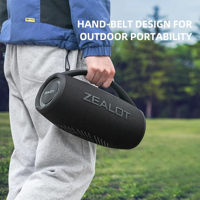 Alt view image 6 of 7 - ZEALOT Bluetooth Speaker Wireless, 100W Peak Loud Portable Outdoor Speakers | 80W RMS Party Speaker, IPX6 Waterproof, Deep Bass, 24H Playtime, EQ, USB, AUX, TF Card Input, Stereo Pairing, RGB Light