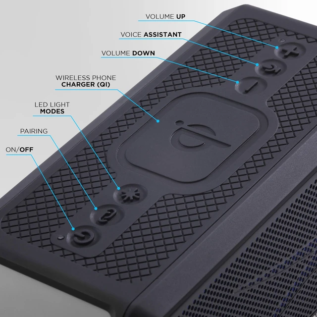 Alt view image 4 of 7 - Altec Lansing Loud Portable Speakers Bluetooth Wireless Waterproof - MultiColor LED, 20 Hour Playtime, Mount Included | HydraBLAST 2.0 Magnetic Bluetooth Speaker for Travel, Home and Outdoor Adventure