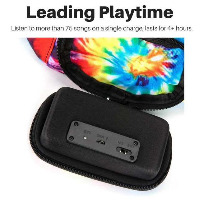 Alt view image 6 of 7 - Fannypack with Speakers. Bluetooth Fanny Pack for Parties/Festivals/Raves/Beach/Boats. Works with iPhone & Android. (Tie Dye)