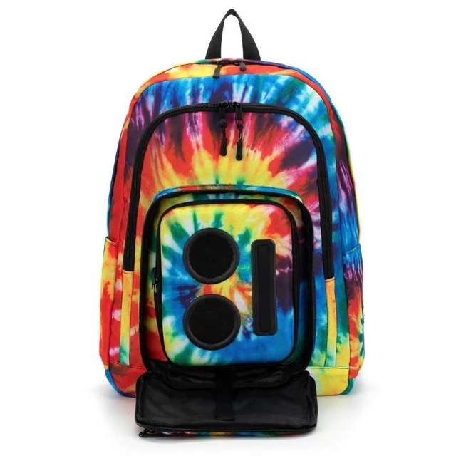 Main image of Super Real Business Bluetooth Speaker Backpack with 20-Watt Speakers & Subwoofer for Parties/Festivals/Beach. Rechargeable, Works with iPhone & Android (Tie Dye)