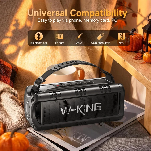 Alt view image 5 of 7 - Portable Bluetooth Speaker Loud Wireless 60W Peak Waterproof Outdoor | IPX6 Rugged Floating Shower Boombox, 24H Playtime, EQ, 2 Pair, AUX TF USB Playback, 30W Powerful Bass for Party Camping Pool