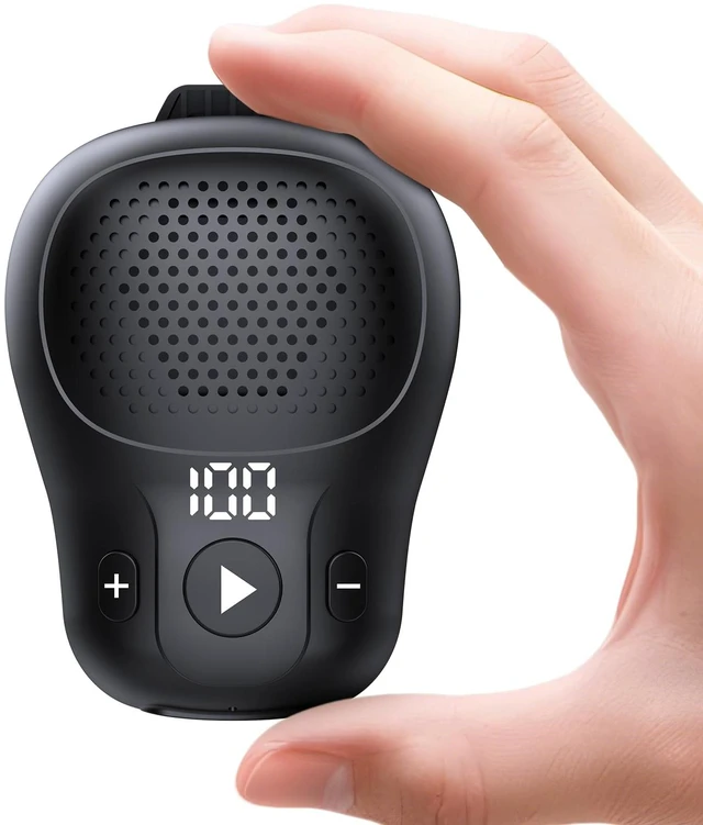 Main image of Wearable Bluetooth Speaker, Clip-On Speaker with Mic, IP56 Waterproof Black | Clip Speaker Up to18-Hour Battery Life, Hands-Free Music/Calls, Portable Clip Design, Mini Speaker for Work/Outdoor