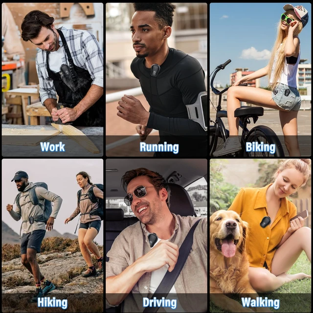Alt view image 7 of 7 - Wearable Bluetooth Speaker, Clip-On Speaker with Mic, IP56 Waterproof Black | Clip Speaker Up to18-Hour Battery Life, Hands-Free Music/Calls, Portable Clip Design, Mini Speaker for Work/Outdoor
