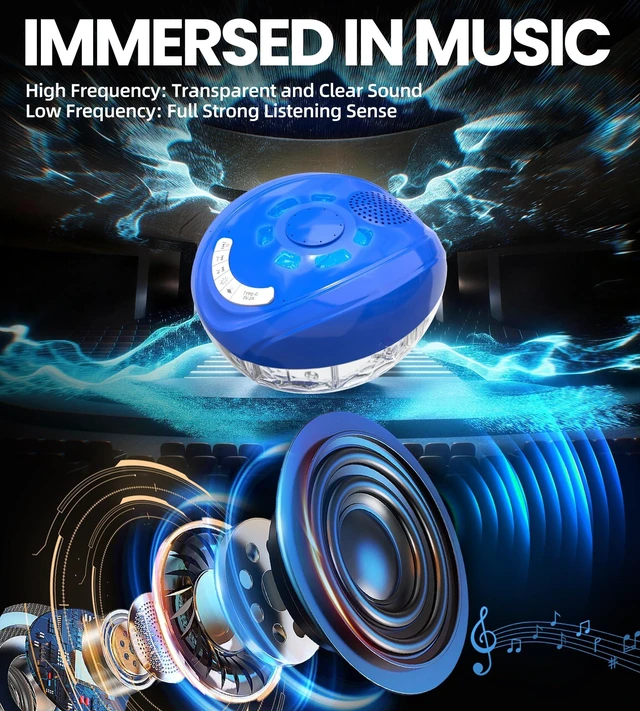 Alt view image 5 of 7 - FluSing 3 in 1 Bluetooth Pool Speaker with Fountain,Rechargeable Speaker | IP68 Waterproof, BT5.4, for Above Ground Hot Tub, Typy-C Charge,LED Lights,for Pool/Party/Home/Ourtdoor/Beach/Camping/Travel
