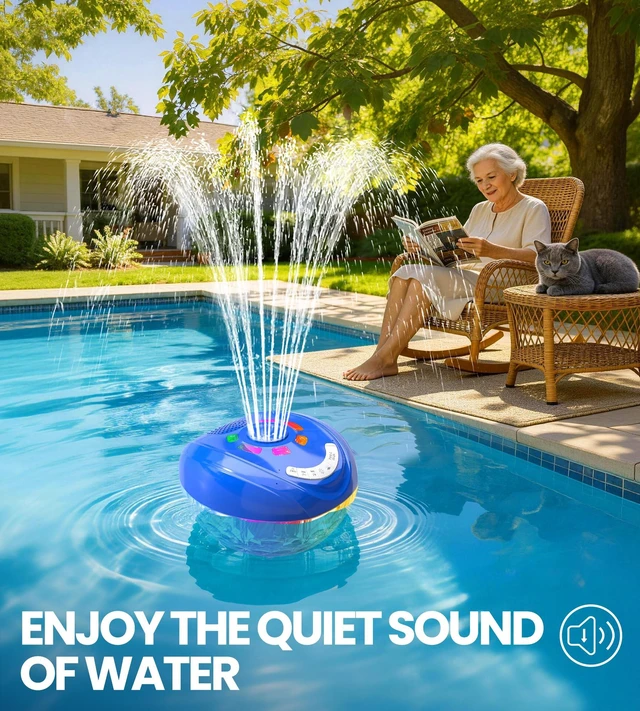 Alt view image 7 of 7 - FluSing 3 in 1 Bluetooth Pool Speaker with Fountain,Rechargeable Speaker | IP68 Waterproof, BT5.4, for Above Ground Hot Tub, Typy-C Charge,LED Lights,for Pool/Party/Home/Ourtdoor/Beach/Camping/Travel