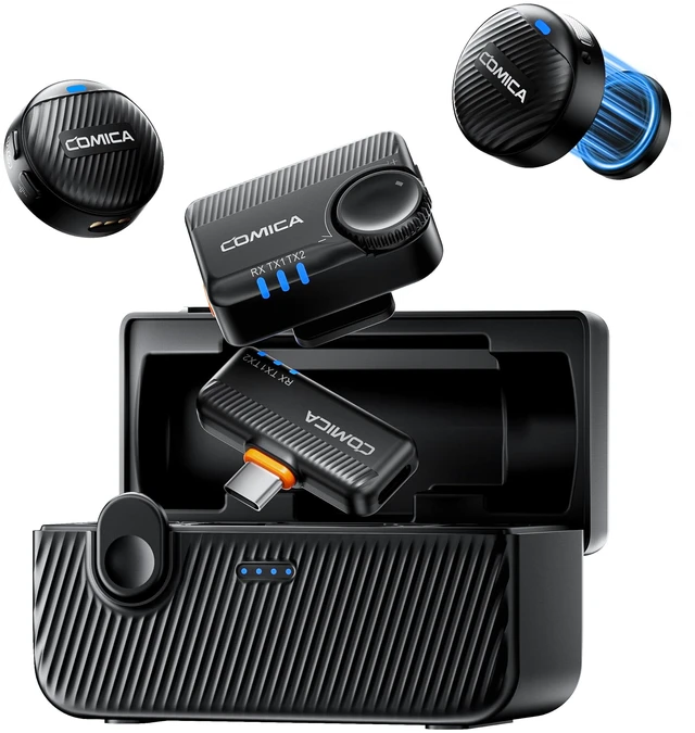 Main image of COMICA Vimo Me Mini Wireless Lavalier Microphone for Camera & USB C Phone | Magnetic Lapel Mic, 48kHz/24-Bit Audio, AI Noise Cancellation, 34H Battery & 984ft Range, Mic for Youtube Video Stream Vlog