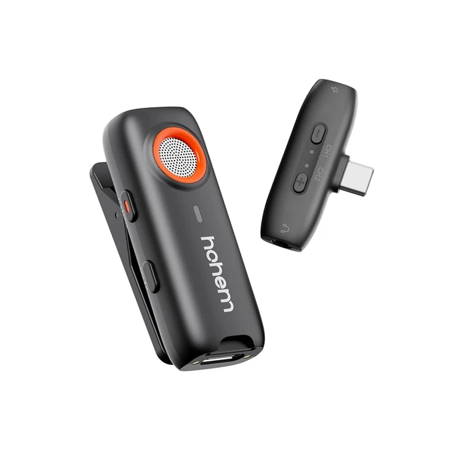 Alt view image 2 of 4 - Hohem MIC-01 Wireless Lavalier Lapel Microphone for Type-C Port,with DSP Noise Cancellation,Remote Control,TF Card Slot,20H Run-Time Wireless Microphones for Live Stream,Interview,Video Shooting