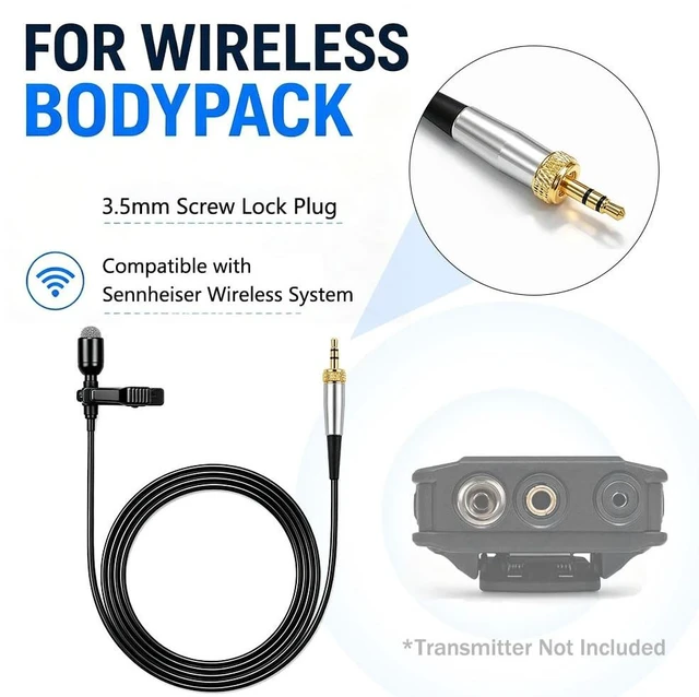 Alt view image 4 of 7 - YXG Headworn Earset Over Ear Hanging Mic Beige Low Profile Light-Weight Microphone Compatible with Sennheiser Wireless System Bodypack Transmitter, with 3.5mm Female Screw Plug