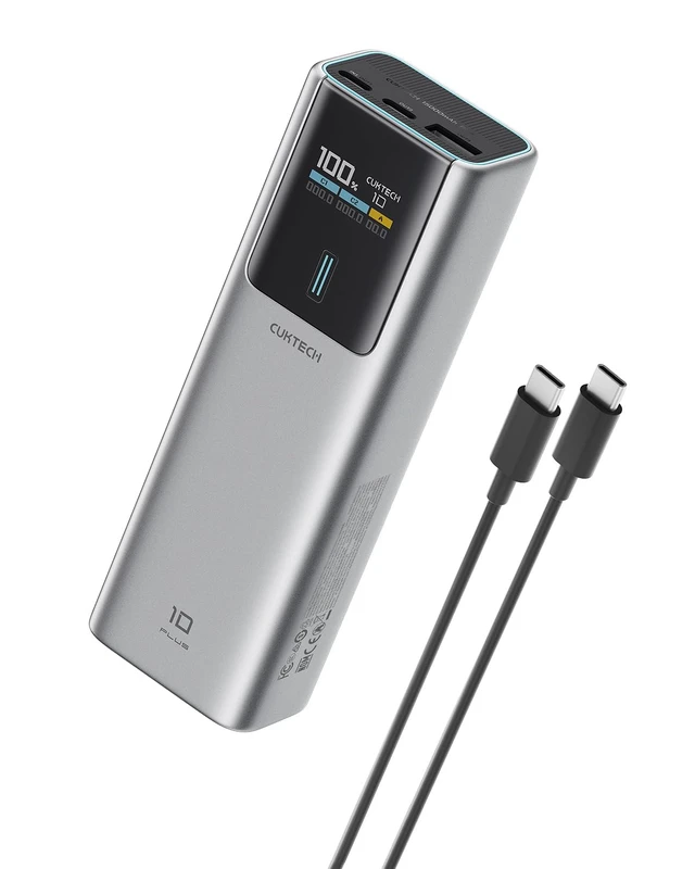 Main image of CUKTECH 90W Power Bank, 15000mAh USB-C Laptop Portable Charger, Fast Charge | 70W Single USB-C Output, 100W Fast Recharge, Smart TFT Display, 3 Ports, 54Wh Carry-On Ready, 240W USB-C Cable Included