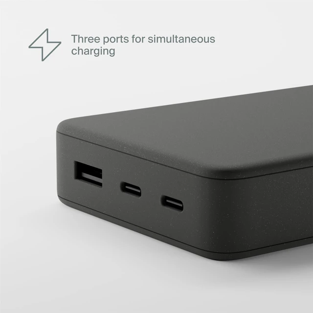 Alt view image 7 of 7 - Clemm Portable Charger 20000mAh, Power Bank for iPhone, Samsung, iPad & Laptops, 3 Ports (USB-A + 2× USB-C), Quick Charge & Power Delivery, Up to 4 Phone Charges, TSA Approved, Graphite