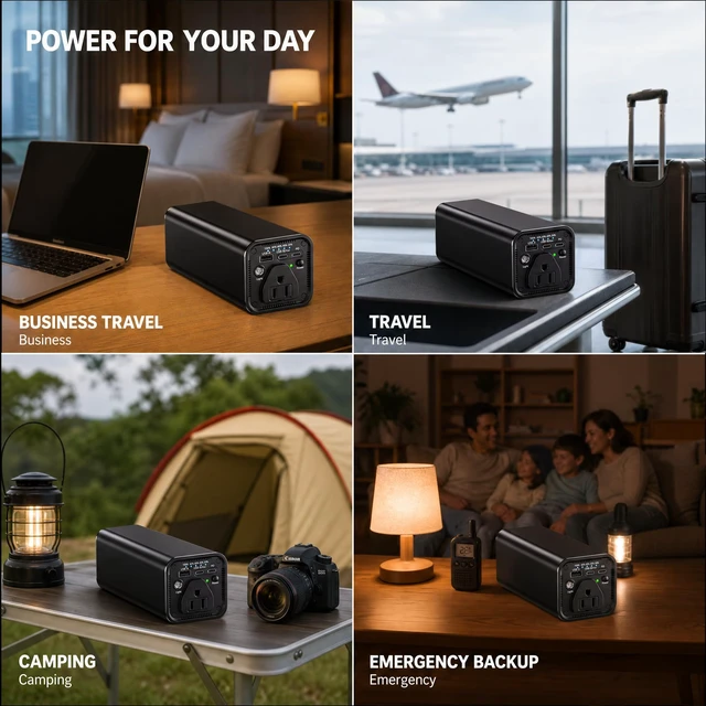 Alt view image 4 of 7 - 120W AC Outlet Portable Power Bank with 31200mAh, 65W PD USB-C Fast Charging, 18W USB-C Output, Built-in Cooling Fan LED Light, Compact Battery Pack for Laptop, CPAP, Camping, Travel Emergency N66