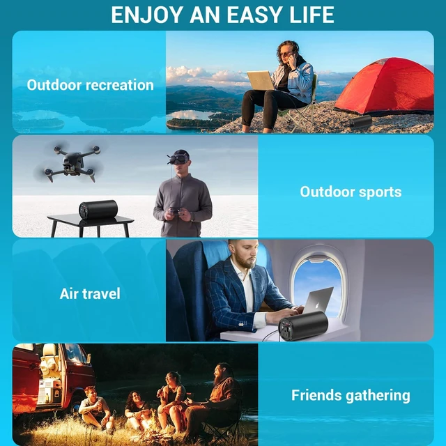 Alt view image 4 of 7 - mahueeol Portable Power Station 27000mAh 99.9Wh, 100W AC Outlet, 65W USB-C PD Fast Charging Power Bank for Laptop, Camping, Travel, RV & Home Emergency Backup