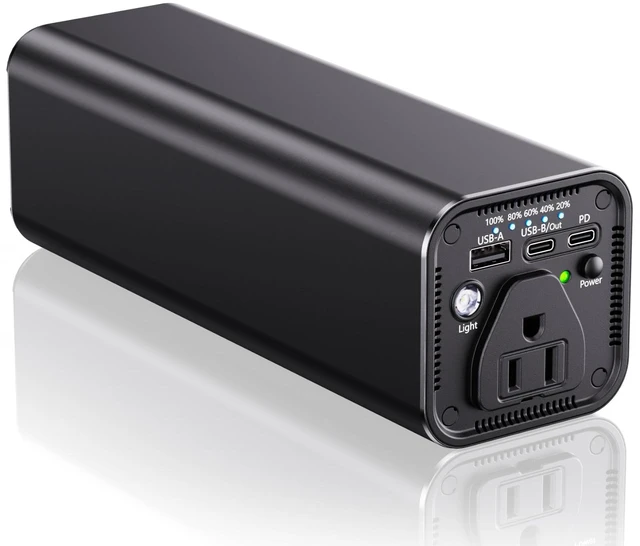 Main image of Portable Power Station 120W AC Outlet 65W PD USB C Charger For Camping | 31200mAh 116Wh Battery Pack With LED Light, Powers Laptop, Phone And Devices For Travel, Outdoor And Emergency Backup