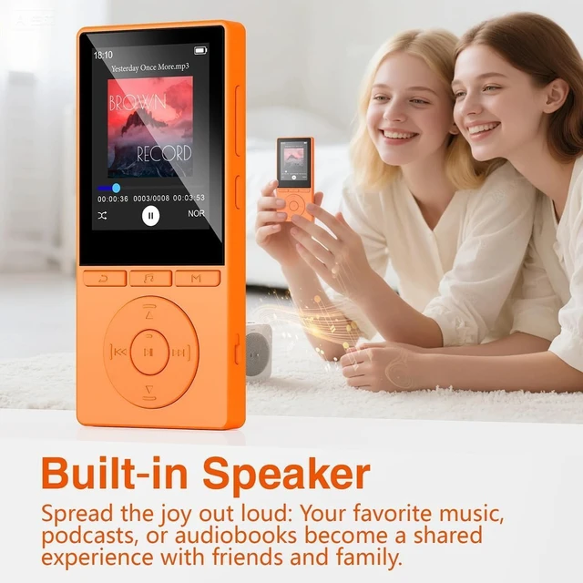 Alt view image 5 of 7 - 64GB MP3 Player with Bluetooth 5.3, Color Screen 2.4", Music Player with HiFi Sound, MP3 Players Built in HD Speaker Voice Recorder E-Book, Expanded Up to 128GB, Earphone Included, for Sports Runner