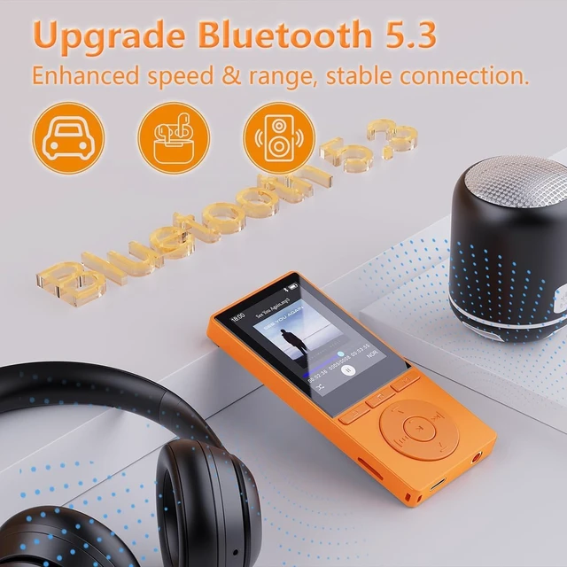 Alt view image 7 of 7 - 64GB MP3 Player with Bluetooth 5.3, Color Screen 2.4", Music Player with HiFi Sound, MP3 Players Built in HD Speaker Voice Recorder E-Book, Expanded Up to 128GB, Earphone Included, for Sports Runner