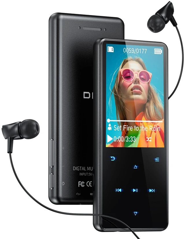 Main image of 64GB MP3 Player with Bluetooth 5.3,with 2.4" screen, built-in speaker | Portable MP3 Player for Kids , Metallic Appearance, Touch Buttons, FM Radio, E-Book, Recording, Supports up to 128 GB