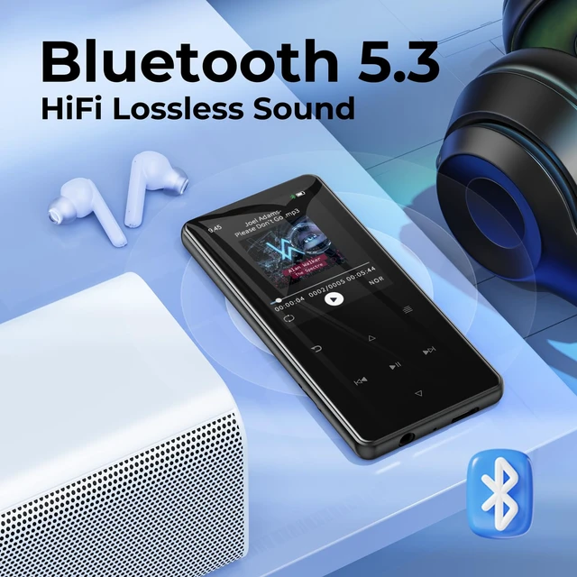 Alt view image 3 of 7 - 64GB MP3 Player with Bluetooth 5.3,with 2.4" screen, built-in speaker | Portable MP3 Player for Kids , Metallic Appearance, Touch Buttons, FM Radio, E-Book, Recording, Supports up to 128 GB