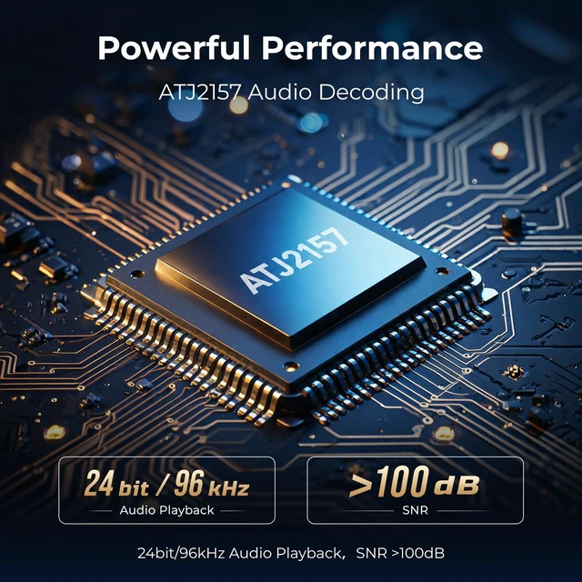 Alt view image 3 of 7 - HiFi MP3 Player with Bluetooth 5.3, 64GB Lossless Digital Audio Player | Music Player with High-Resolution, WMA/FLAC/APE/WAV Format Support, Portable MP3 Players with Car Audio Cable, Headphone