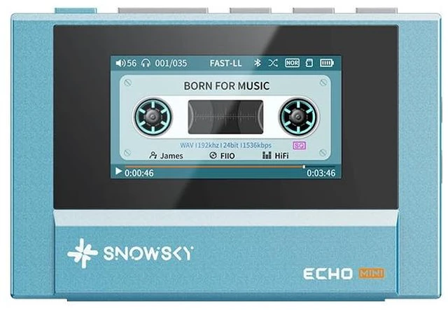 Main image of SnowSky/FiiO Echo MINI HiFi Bluetooth MP3 Player, 15Hours Playback, Independent Volume Control with 3.5mm/4.4mm Headphones Outputs (Sky Blue 512M)