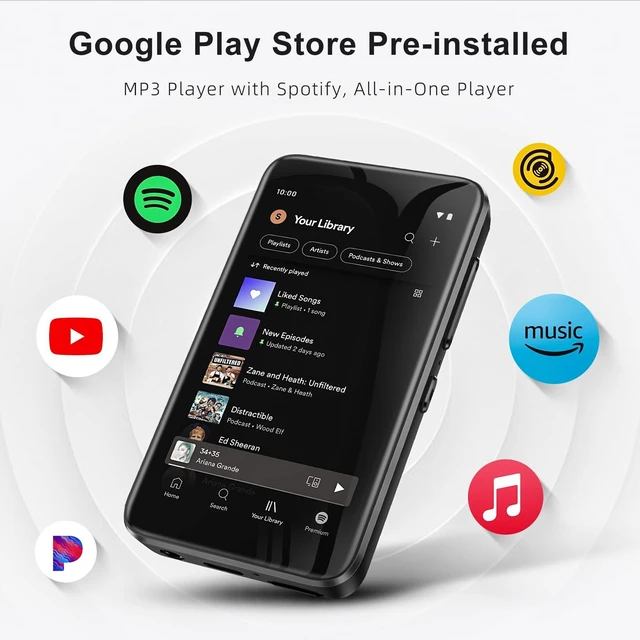 Alt view image 3 of 7 - HIFI WALKER G7 Mini MP3 Player with Bluetooth and WiFi, Pocket-Sized Digital Audio Player with 3.4-Inch Touchscreen, Android Music Device for Songs, Audiobooks and Daily Listening, White