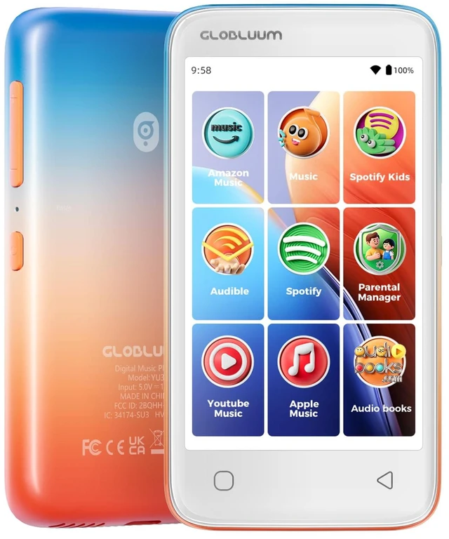 Main image of MP3 Player for Kids, Parental Controls, Audible, Spotify Compatible, 16GB | Kids Music Streaming, No Browser, Parent Approved Apps, 4" Touchscreen, Lightweight, WiFi and Bluetooth 5.0, Ocean Sunset