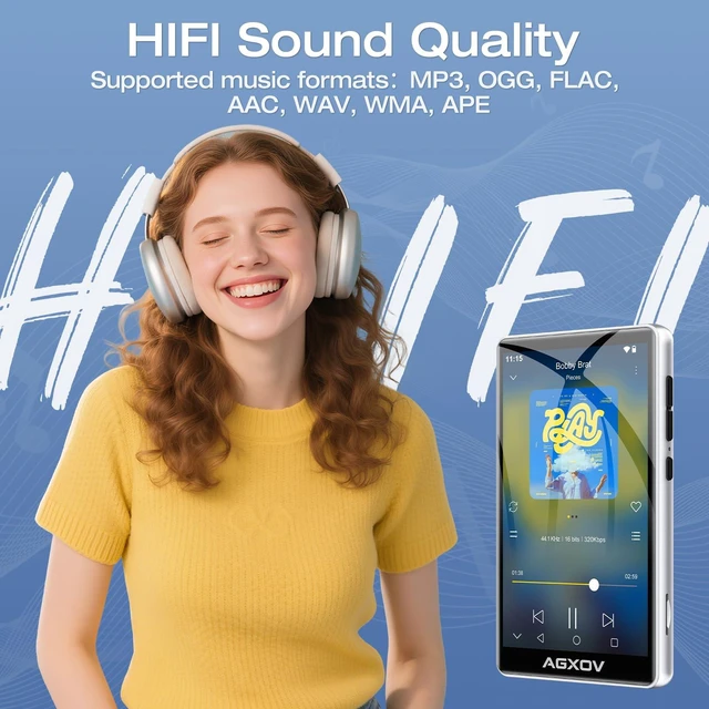 Alt view image 5 of 7 - Android 14 MP3 Player with Bluetooth and WiFi, Android Spotify Music Player for Pandora, Amazon Music, Audible.16GB Memory,4" Touchscreen, Speaker, Supports Play Store,Up to 1TB