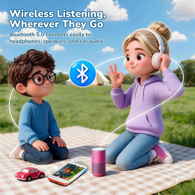 Alt view image 6 of 7 - MP3 Player for Kids, Parental Controls, Audible, Spotify Compatible, 16GB | Kids Music Streaming, No Browser, Parent Approved Apps, 4" Touchscreen, Lightweight, WiFi and Bluetooth 5.0, Ocean Sunset