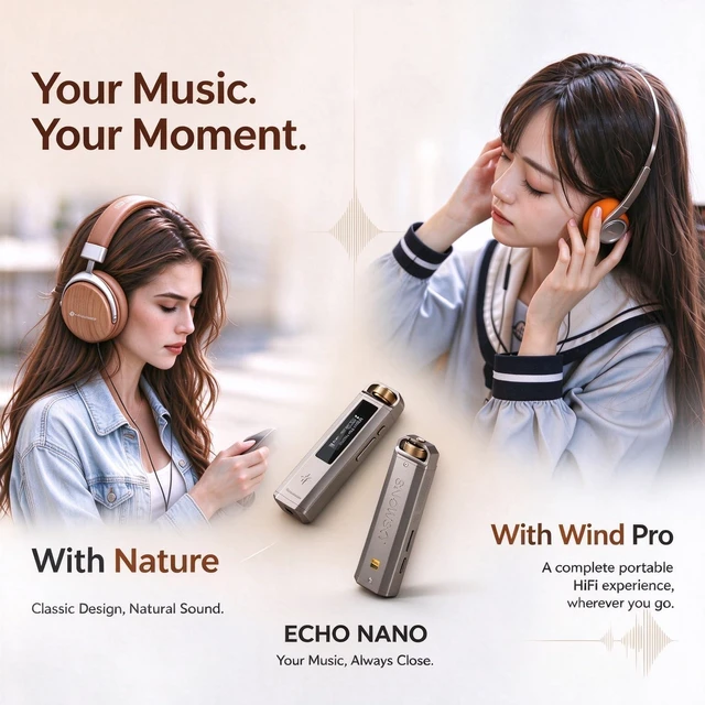 Alt view image 7 of 7 - FiiO SNOWSKY Echo Nano Retro HiFi Music Player, Includes 128GB TF Card | With Scroll Wheel, CS43131 DAC, USB DAC, Lossless Audio Player Supporting DSD256/FLAC/WAV/MP3, 3.5mm Output, 256GB Expansion