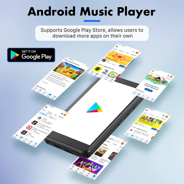 Alt view image 3 of 7 - Smart MP3 Player with Android 13 & 4" Touchscreen 144GB Storage (1TB Expandable), Bluetooth 5.3, WiFi for Spotify, YouTube, HD Video Playback (U1-3G-144G)