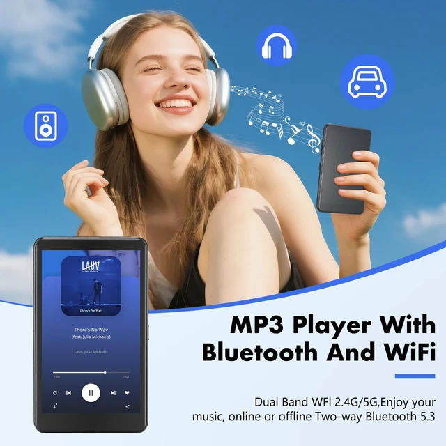Alt view image 4 of 7 - Smart MP3 Player with Android 13 & 4" Touchscreen 144GB Storage (1TB Expandable), Bluetooth 5.3, WiFi for Spotify, YouTube, HD Video Playback (U1-3G-144G)