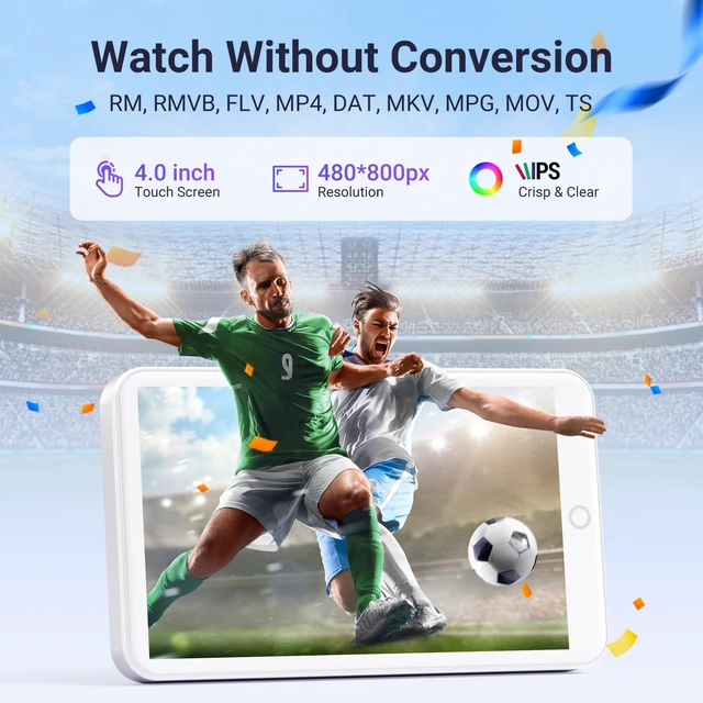 Alt view image 5 of 7 - MECHEN Android 10 MP3 Player,4" Touchscreen Bluetooth WiFi,White | Android 10 OS, 2GB RAM+16GB ROM, Speaker, Spotify/Amazon Music/Audible, Google Play Store for Apps