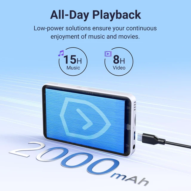 Alt view image 7 of 7 - MECHEN Android 10 MP3 Player,4" Touchscreen Bluetooth WiFi,White | Android 10 OS, 2GB RAM+16GB ROM, Speaker, Spotify/Amazon Music/Audible, Google Play Store for Apps